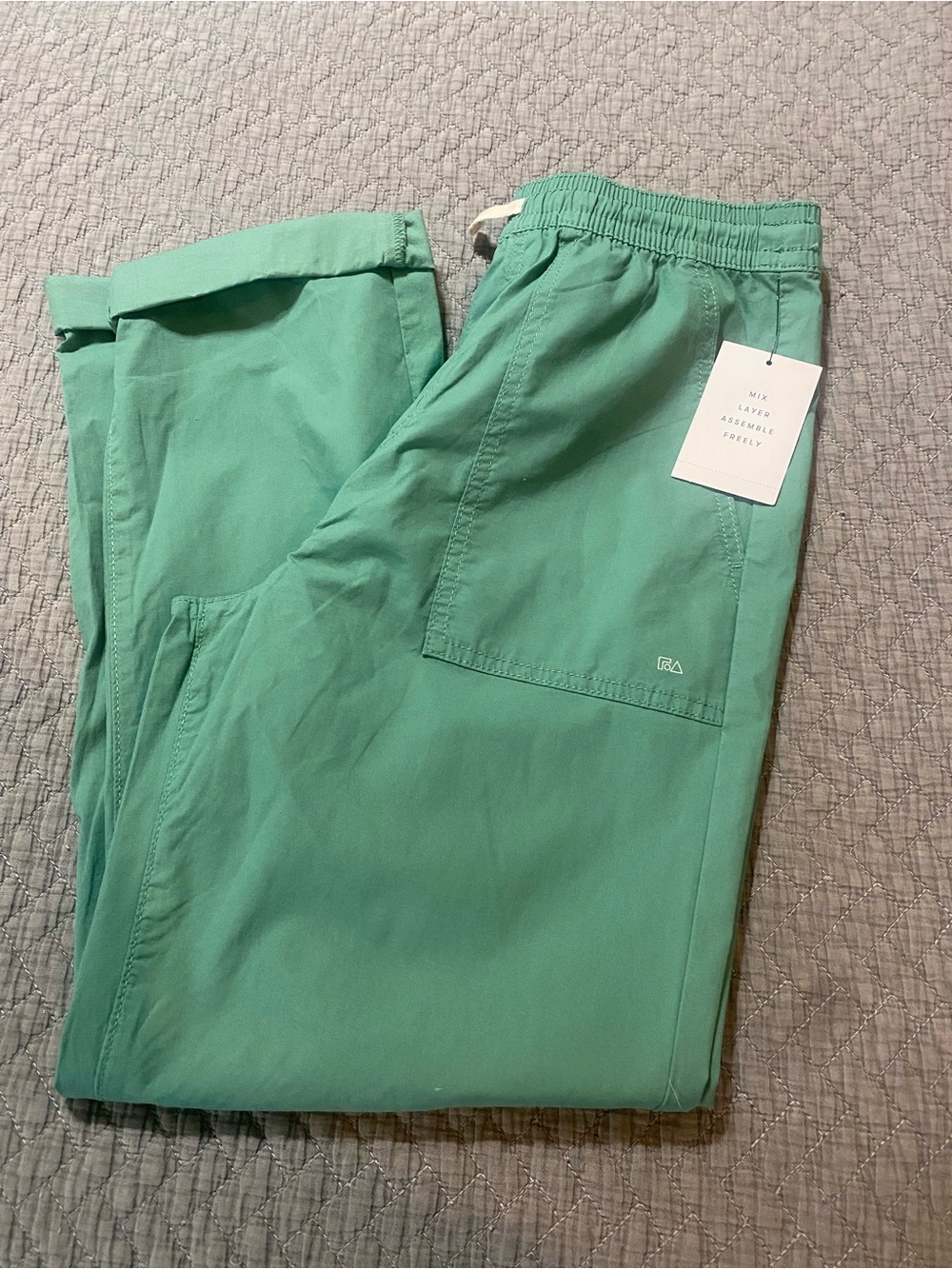 Free Assembly Pull On Drawstring Pants with Patch Pockets